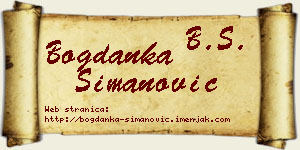 Bogdanka Simanović vizit kartica